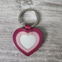 Coach Vintage Ombre Layered Leather Heart Charm Key Fob Keychain Made in Italy - £58.33 GBP