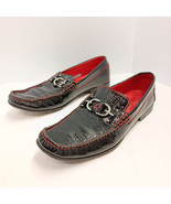 Donald J Pliner DAC102-05 Horsebit Loafers Mens Size 10 1/2 M Black Red ... - $46.39