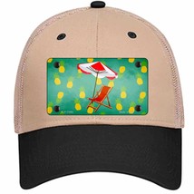 Chair and Umbrella Novelty Khaki Mesh License Plate Hat - $28.99