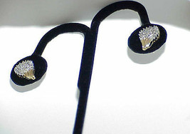10K .50ct Diamond Baguettes Pear Earrings Yellow Gold Stud Post Vintage ... - $346.49