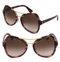 Prada 18S Soft Pop Evolution Geometric Sunglasses Spotted Brown Pink PR18SS - £121.91 GBP