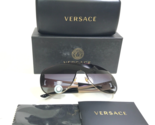 Versace Sunglasses MOD.2166 1252/8G Black Gold Medusa Logos Purple Shiel... - $140.03