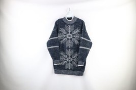 Vintage 70s Streetwear Womens Large Christmas Snowflake Knit Tunic Sweater USA - £39.38 GBP