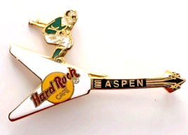 Hard Rock Cafe Aspen Guitar Pin Ski Jumper Skier Winter Sports Colorado HRC - $14.99
