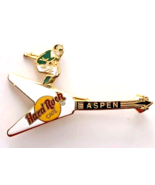 Hard Rock Cafe Aspen Guitar Pin Ski Jumper Skier Winter Sports Colorado HRC - $282.87 MXN