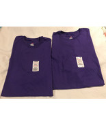 NWT Pair Unisex Adult 62&quot; Chest/Bust Size 5XL T-shirt Tops Soild Purple ... - £23.06 GBP