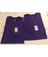 NWT Pair Unisex Adult 62&quot; Chest/Bust Size 5XL T-shirt Tops Soild Purple ... - £21.98 GBP