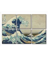 Great Wave Tile Mosaic Set of 6 Backsplash Tiles Hokusai Japanese Art 12... - $1,943.11 MXN