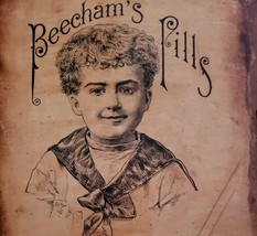 Vintage ~ Beecham&#39;s Pills ~ 11&quot; x 17&quot; Shellacked Wooden Wall Plaque - £47.13 GBP