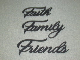 Faith Family Friends Wood Wall Words Art Decor Laser Cut Sign - £23.56 GBP