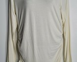 SOFT SURROUNDINGS Womens Medium Cream Shirt Ruched Side Stretch off-Whit... - $19.99