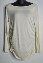 Soft Surroundings Womens Medium Cream Shirt Ruched Side Stretch off-White L/S - £15.95 GBP
