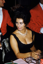 Sophia Loren huge cleavage at party 1960&#39;s 18x24 Poster - $23.99