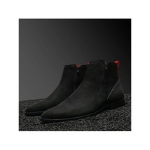 Men TAYNO Chelsea Chukka Micro Suede Soft Comfortable Zip up Boot Coupe Black image 6
