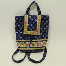 Vera Bradley Maison Blue Yellow Floral Backsack Drawstring Backpack Bag Purse - £19.54 GBP