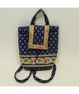 Vera Bradley Maison Blue Yellow Floral Backsack Drawstring Backpack Bag ... - £19.22 GBP