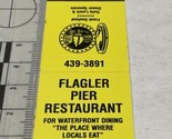 Vintage Matchbook Cover Flagler Pier Restaurant  Flagler Beach, FL gmg  ... - $12.38