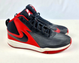 Nike Team Hustle D7 Boys size 6.5Y Black &amp; Red excellent condition laces... - £21.71 GBP