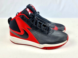 Nike Team Hustle D7 Boys size 6.5Y Black &amp; Red excellent condition laces include - £21.76 GBP