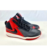 Nike Team Hustle D7 Boys size 6.5Y Black &amp; Red excellent condition laces... - £20.71 GBP