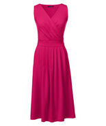 Lands End Women's Petite Fit and Flare Dress Coral Ruby New - $26.73+