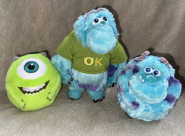 2013 Ty Beanie Ballz Disney Monsters Inc Sully &amp; Mike 5&quot; Plush Ball &amp; 7”... - $19.99
