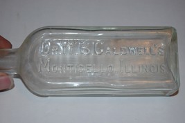 Vintage Dr Y Y B Caldwells Monticello Illinois Bottle Clear Medicine  W B - £14.39 GBP