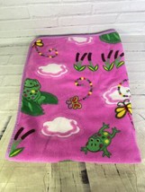 NORTHPOINT NORTH POINT Baby Blanket Lovey Pink Green Frogs Clouds Butterfly - $103.95