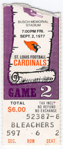 New York Giants 1977 Ticket Stub St. Louis Cardinals W 13-7 Busch Memorial Std. - £10.35 GBP