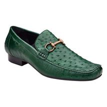 Belvedere Shoes Bartolo Ostrich Loafer Forest Green 1026OB image 2