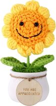 Crochet Sunflower, Encouragement Crochet Smile Sunflower with Positive W... - $10.62
