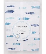 Spill Proof Fabric Tablecloth Nautical Fish Design NEW 2 Sizes to Choose - £23.06 GBP+