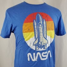 NASA Space Shuttle T-Shirt Adult Medium Blue Cotton Blend Crew Neck Fift... - $11.99