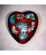 Gorgeous cloisonne beautiful Japanese copper heart trinket box - $37.99 CAD