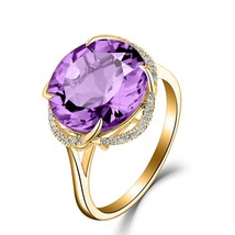 Topaz 14-karat Rose Gold Amethyst Ring Sea Pink Sapphire Stones Gemstones Open R - £19.11 GBP