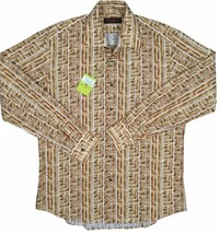 NEW $425 Etro Shirt! e 42 US 16.5 Large  White With Tan Woven Pattern  ITALY - $169.99