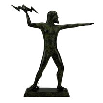 Zeus Jupiter with Thunder Greek Roman God Solid Real Bronze Statue Sculpture - £14,946.41 GBP