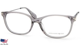 New Alexander Mc Queen AM0094O 002 Shiny Transparent Grey Eyeglasses 53-17-145mm - £190.30 GBP