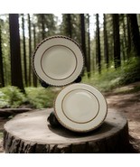 Vintage Tahiti Stoneware Brown Rim Salad Lunch Desert Bread Plates 8 in ... - $25.97 CAD