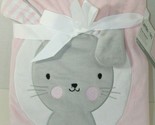 Lambs &amp; Ivy pink gray bunny rabbit white circle baby blanket New 30x40&quot; - $46.77