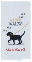 KAY DEE DESIGNS My Dog Walks R7338 Dual Purpose Terry Towel~16&quot;x26″~Embroidered~ - £7.72 GBP