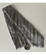 Donald J. Trump Signature Collection Mens Tie Gray Stripes 100% Silk - $16.83