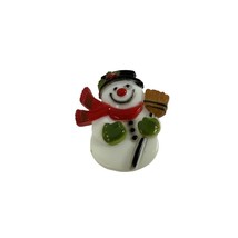 1973 Hallmark Snowman With Broom Stick Pin Christmas Vtg Brooch Holiday Lapel - £12.47 GBP