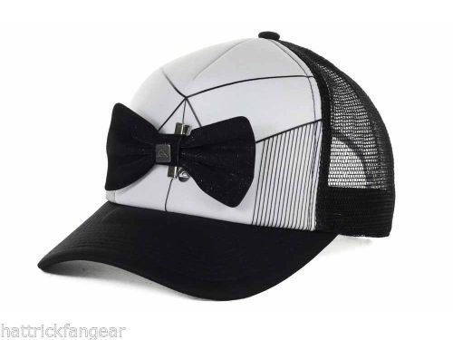 Quiksilver Diggler Bow Tie Black & White Adjustable Meshback Trucker Cap Hat - $20.85