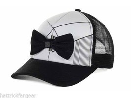 Quiksilver Diggler Bow Tie Black &amp; White Adjustable Meshback Trucker Cap Hat - £16.30 GBP