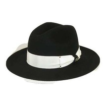 Mens Australian Wool Hat Bruno Capelo 2tone Wide Brim URBAN UB300 Black White image 2