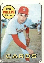 1969 Topps Ron Willis, St. Louis Cardinals, Baseball Card #273 - Shift Error - £23.41 GBP