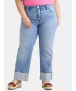 Womens Plus Size Denim High Rise Wide Leg Jeans, 29&quot; Inseam - $23.72