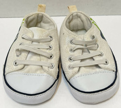 Carter Child of Mine Infant Canvas Sneakers White Green Blue 3 to 6 Months - £7.97 GBP