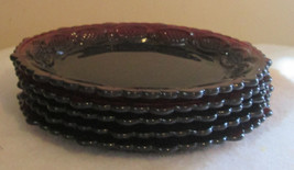 (5) FIVE Avon 1876 Cape Cod Collection Ruby Red Dessert Plates Salad 7 1/2 inch - $29.65